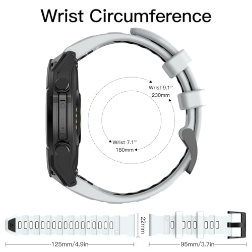 Image of OVERSTEP Compatible with Fenix 8 47mm Watch Bands, 22mm Soft Siliocne Strap for Garmin Fenix 5 /Fenix 5 Plus /Fenix 6 /Fenix 6 Pro /Fenix 7 Smartwatch