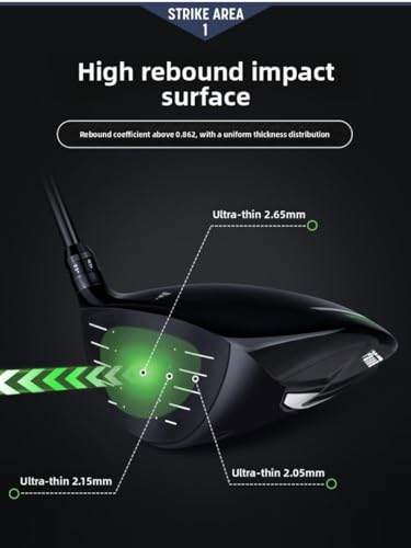 Lewy kierowca golfa dla mężczyzn, regulowane drewno tytanowe z węglem, High Rebound Graphite Hybrid Club Set 1/3/5 Wood, Anti Slice Design for Max Distance & Accuracy, zawiera osłonę głowy