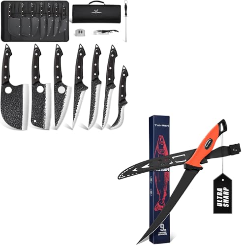 Set de Cuchillos Carnicero 7 Piezas Acero Inox