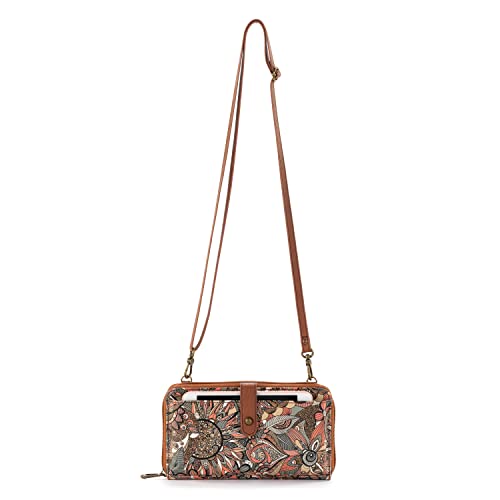 Image of Sakroots Artist Circle Smartphone Crossbody in Coated Canvas, Detachable Wristlet Strap, Sienna Spirit Desert II