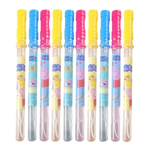 Image of Amazon Brand - Jam & Honey Peppa Pig Bubble Wand for Kids | 100ml Bubble Solution | Outdoor Birthday Party Fun Toy | Pack of 10