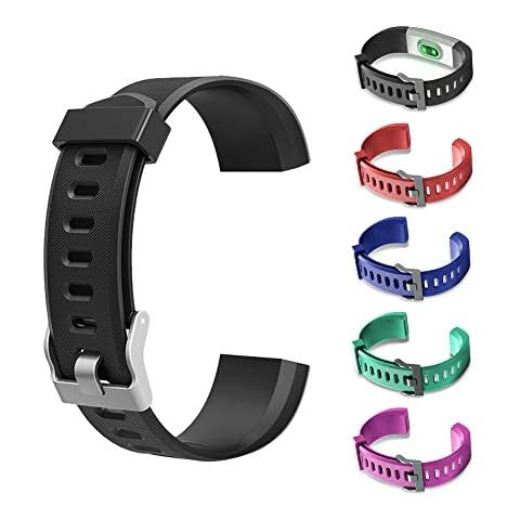 AGZHU Replacement Straps Bands, Adjustable Straps, Colorful Watchband Accessory Replacement Straps Fitness Tracker for ID115Plus HR Smart Watch Black Cover