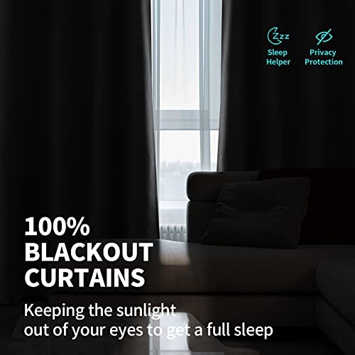 Bgment Linen 100% Blackout Curtains 63 Inches With Liner For Bedroom Grommet Linen Textured Thermal Insulated Room Darkening Window Drapes For Living Room, 2 Panels, Each 52 X 63 Inch, Natural #TOP2