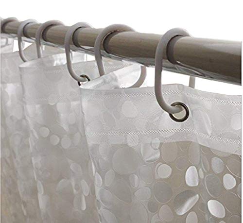 Image of Kuber Industries Coin Design 6 Pieces PVC .20 MM Shower Curtain - 7 Feet (Transparent) -CTKTC14635