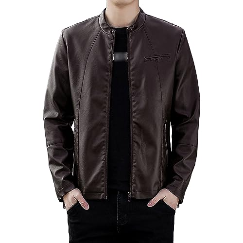 Veste en cuir légère de moto pour hommes DGKaxiyaHM