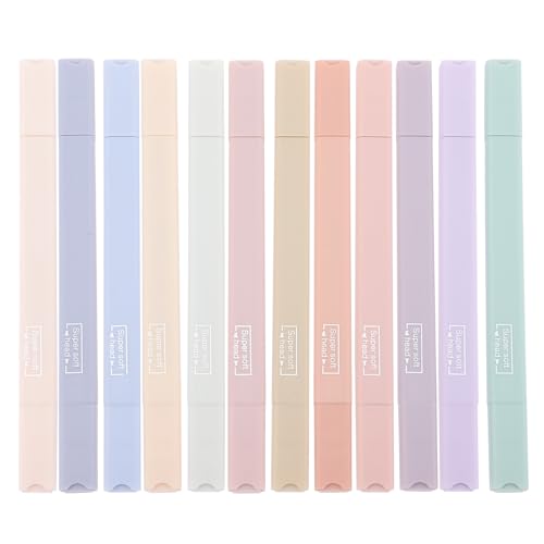 OATIPHO Rotuladores Fluorescentes Pastel de Doble Punta 12 Unidades Bolígrafos Resaltadores Suaves para Oficina Estudiantes y Diario Marcadores Portátiles para Notas y Manualidades