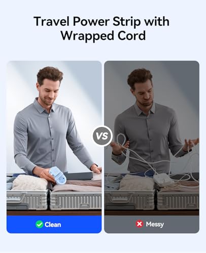 ORICO Travel Extension Lead with USB Slots, 2 Outlets 3 USB Ports (1 USB C), 3250W 13A Socket Extensions, Rollable Extension Cord for Travel/Home/Office, Essentials Cruise Approved Power Strip - Blue - Image 4