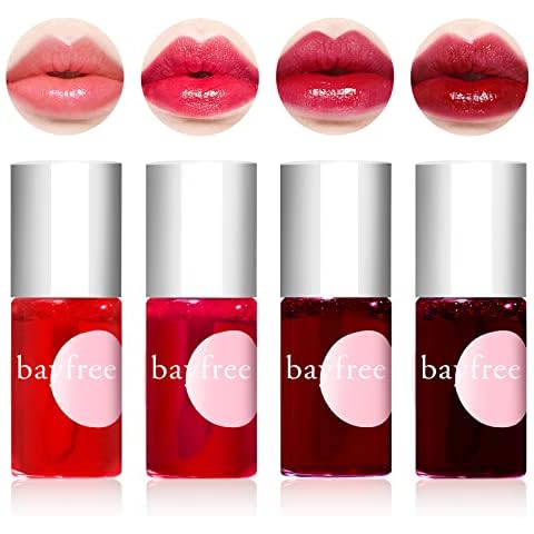 4 Colors Lip Tint Stain Set,Matte Velvet Lip Tint Watery Lip Stain Mini Liquid Lipstick, Moisturizing Waterproof Long Wear Plump Lip Gloss Long-lasting Waterproof Korean Lip Tint Non-Sticky… Cover