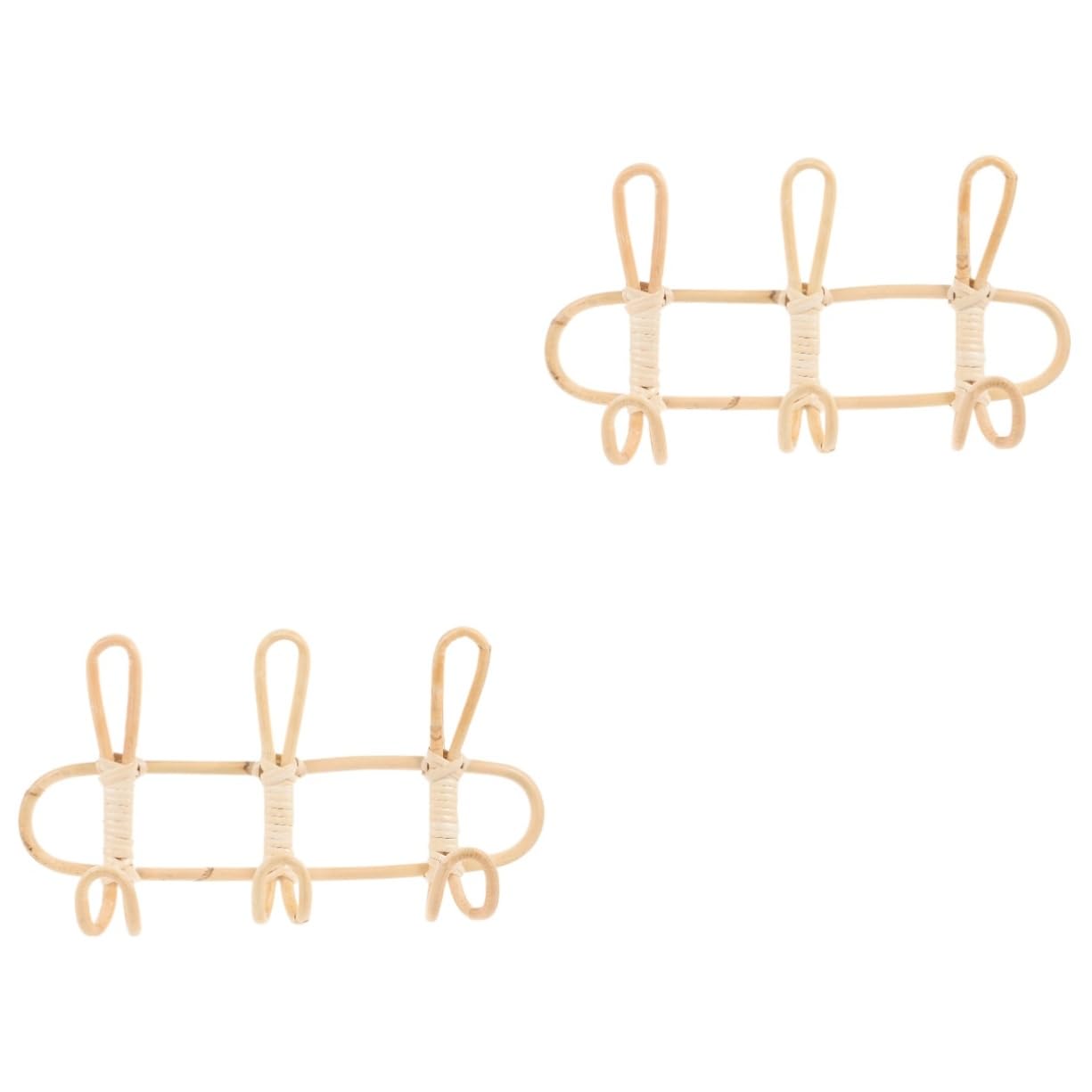 Duo de supports en rotin mural pour serviettes et vêtements de salle de bain vintage