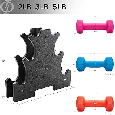 Philosophy Gym Neoprene Dumbbell Hand Weights, Set of 6 with Stand