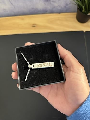 Variante de Genérico collar personalizado barra plateada 60cm grabado