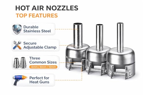 Image of SCHOFIC 3 Set Nozzles Kits for Air Pump Type Hot Air Soldering Station Repair Tools