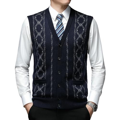 Gilet en tricot jacquard anti-froid sans manches pour le bureau en hiver
