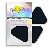 Sun Patch Hypoallergenic Sun-Screen Cheek or Hand Patches, 100% Silicone UPF-50 UV Protection, Reusable, 1 Pack/4 Pairs, Black