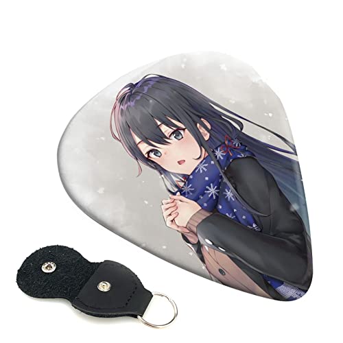 6枚セット ギターピック やはり俺の青春ラブコメはまちがっている スタイリッシュ 3種厚さ0.46/0.71/0.96mm 6弦アコースティックギター、エレクトリックギター、ベース、バンジョー、マンドリン 6つのギターピックに適しています おにぎり型紛失防