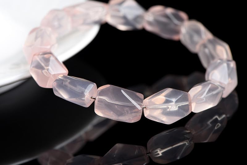 Bracciale di Quarzo Rosa Rosa per Uomini Donne Amano Il Bracciale in Perline Fatte a Mano in Cristallo Naturale Gioiello con Kit Fai -da -Te