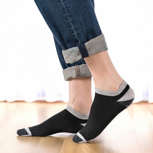 Image of MOMISY Men's Premium Cotton Cushion Ankle length Socks, (Multicolor) Pack of 5 (Free Size)