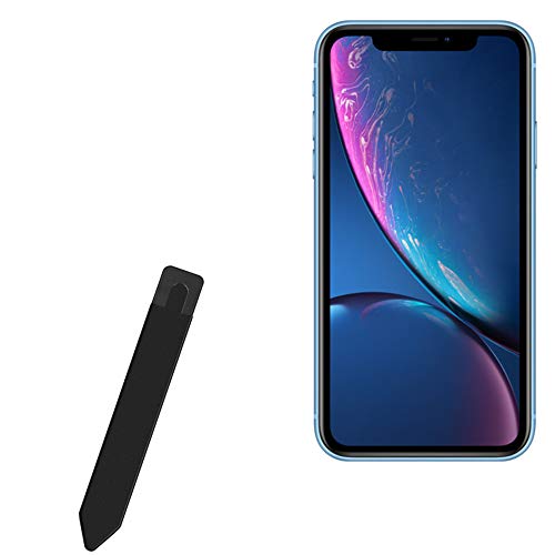 BoxWave Stylus Pouch Compatible with Apple iPhone XR - Stylus PortaPouch, Stylus Holder Carrier Portable Self-Adhesive for Apple iPhone XR - Jet Black