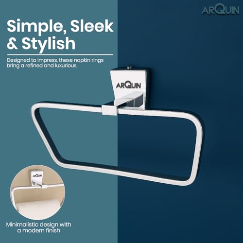 Image of Arquin Bathroom Accessories Towel Ring Holder|Towel Ring 304 Stainless Steel Napkin Towel Hanger for Washbasin |Towel Hanger,Holder,Bathroom Accessories|Kitchen Hand Towel Holder Set Selvi