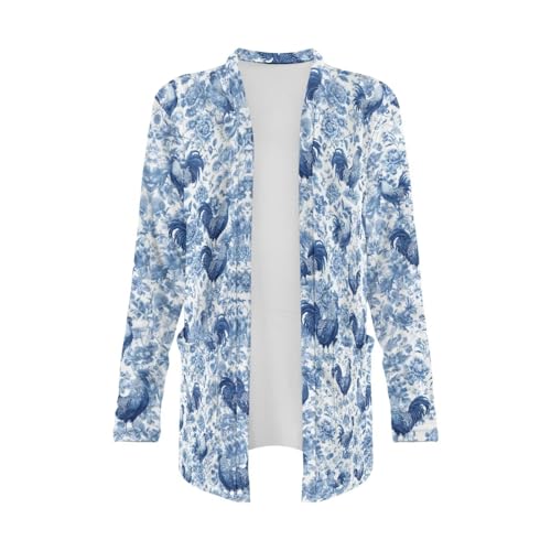 Image of Women's Open Front Cardigan Long Sleeve Loose Sweater Lightweight Soft Cardigan Jackets