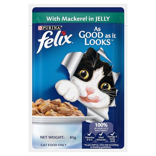 Purina-Felix-As-Good-As-It-Looks-Wet-Food-for-Adult-CatsComplete-and-Balanced-Cat-Food-Mackerel-FlavourPack-of-12-Pouches-12-x-85-g