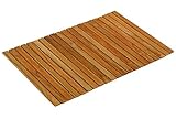 Bare Decor Asi Genuine Teak Wood Flexible Table Top Placemat or Sofa Arm Tray, 1 Mat 19" x 12" Brown