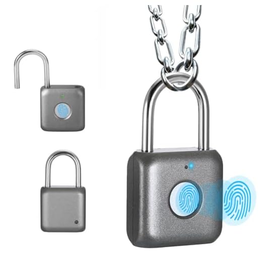 Fingerprint Padlock eLinkSmart Digital Padlock Locker Lock Metal Keyless Thumbprint Lock for Gym Locker, School Locker, Backpack, Suitcase, Luggage (Gray)
