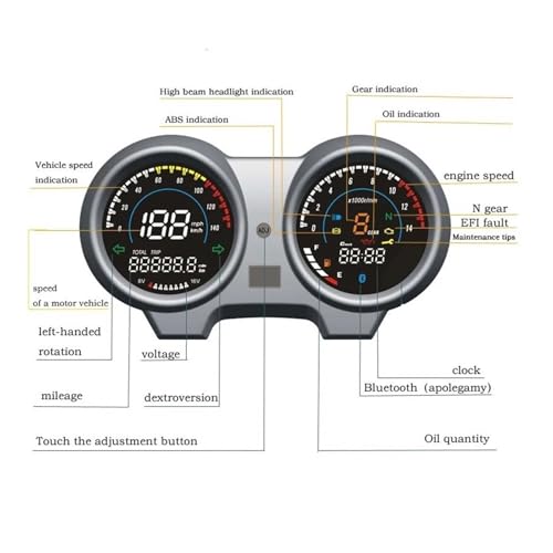 Tableau de bord numérique électronique CG150 avec compte-tours - 5
