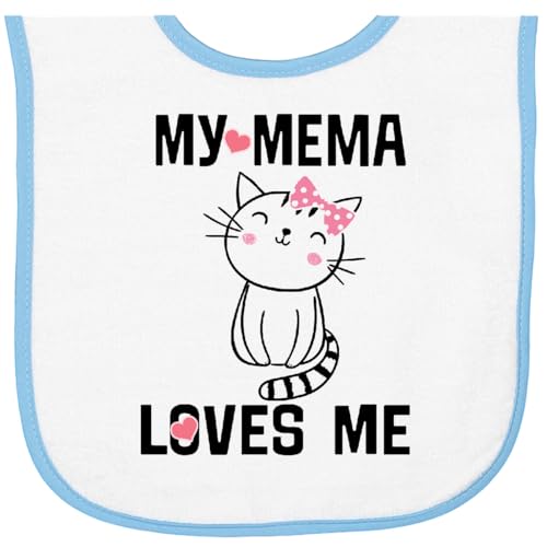 inktastic My Mema Loves Me Girls Baby Terry Cloth Bib