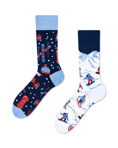 Many Mornings Unisex Alpine SKI Mismatched Socken, Multi-Color, 35-38 Cover