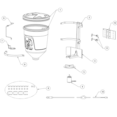 Buyers Products ATVS15A ATV All Purpose Broadcast Spreader for All-Seasons Hunting Deer Feeder, Seed, Fertilizer, Rock Salt and More, 15 Gallon Capacity, Black, 12