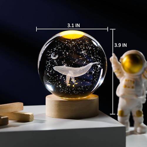 Idée déco originale boule de cristal baleine 3D pour intérieur