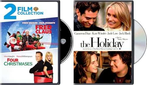 3-Film Holiday Christmas Collection: Fred Claus / Four Christmases & The Holiday [DVD, 2-Pack] Starring - Vince Vaughn, Reese Witherspoon, Cameron Diaz, Jack Black, Kate Winslet, Jude Law & More