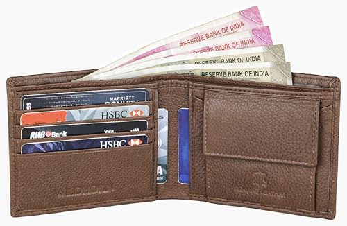 Image of WildHorn Genuine Leather Wallet for Men | Slim Bifold Wallet with RFID Blocking | Multiple Card Slots & Coin Pocket | Premium Leather Mens Wallet