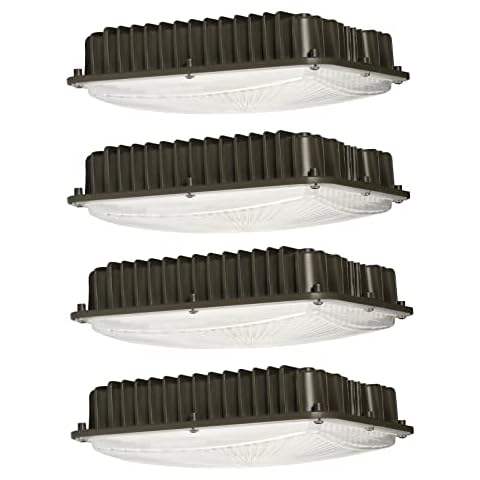 Sokply 70W LED Canopy Light Outdoor (350W HPS/HID Replacement), 10.4" x 10.4" 5000K Daylight IP65 Waterproof Garage Light, 140Lm/W Dimmable for Gas Station Workshop Carport, UL Listed (4 Pack) Cover
