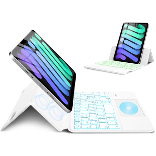 MePadKey JIS{ꕽzL[{[hP[X iPad Mini 7 A17 Pro 7(2024)/Mini 6 6(2021) 8.3C`ɑΉByʁA^ASʕیApxAɂCCzP[XCType-C