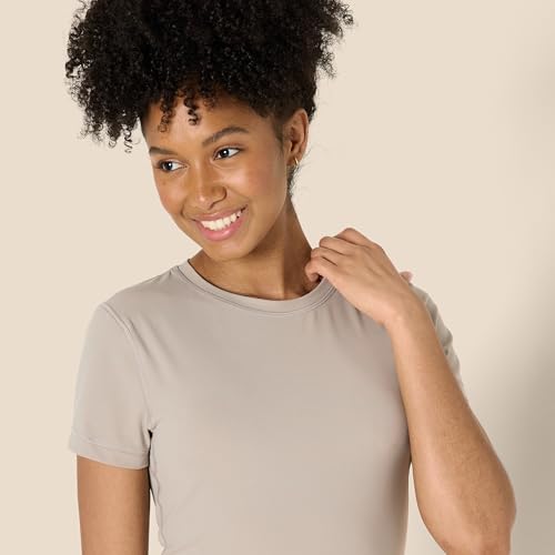 Amazon Essentials Women's Active FormFlex Buttery Soft Short Sleeve Slim Fit Crop Layering Workout Top4