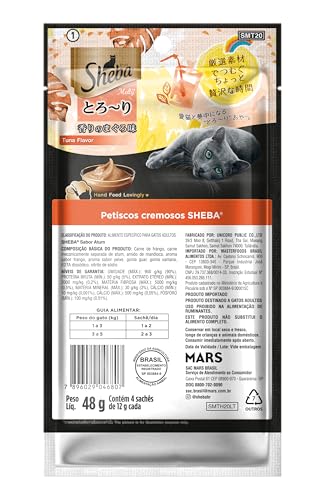 Petisco Sheba Cremoso Sabor Atum Gatos Adultos 4 Uni