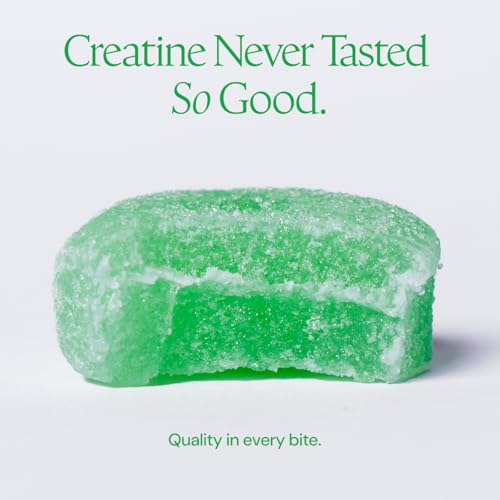 Image of Create Creatine Monohydrate Gummies for Men & Women, Boost Focus, Strength, and Endurance, Anti-Melting Formula, Vegan, Gluten-Free, Non-GMO, 1.5g of Creatine per Gummy (Sour Green Apple)