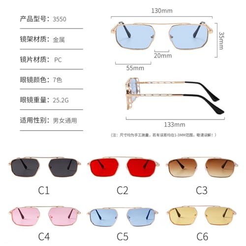 Lunettes de soleil rectangulaires rouges pour stopper les reflets UV - 4