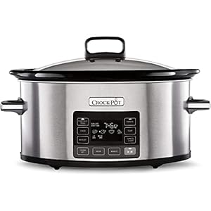 Crockpot TimeSelect Digitaler Slow Cooker | programmierbares digitales Display | 5,6 L (7+ persone) | Fattore di calore | Energy effizient | Edelstahl [CSC066]