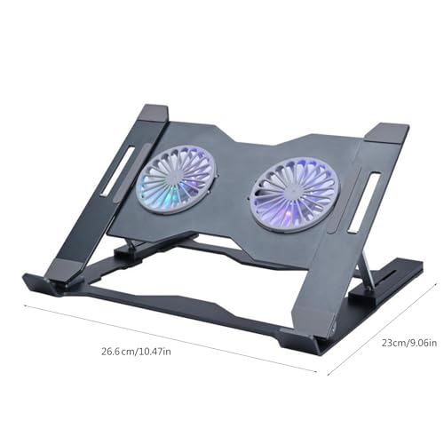 GAOFESA Adjustable Aluminum Laptop Stand With Cooling Fan Ergonomic Ventilated Notebook With LED Lights Ventilated Notebook Stand - Image 9