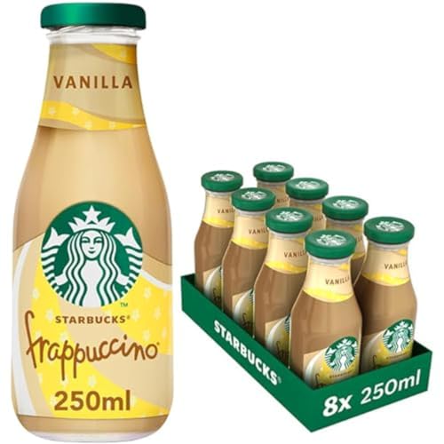 Starbucks® - Frappuccino Vanille - Bouteilles 8 x 250ml - Café Frappé à la Vanille Prêt-à-Boire - Vendu en lot de 8
