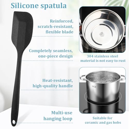 Double Boiler Pot Set, 3500ML/3.1QT Melting Bowl with Scale, 5000ML/ 4.5QT Dual-Handle Pot, Stainless Steel Double Boiler Set with Silicone Spatula, for Butter, Chocolate, Wax