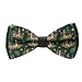 WUXEKZO Men's Boys Fashion Basset Hound Dog Floral Pre-Tied Bow Ties, Adjustable Neck Band Creative Bow Ties for Holiday Party, New Year, Suit