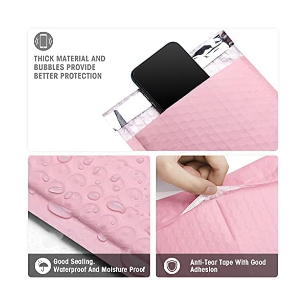 Metronic 10,2 x 20,3 cm Luftpolster-Versandtaschen, wasserdicht, selbstklebend, gepolstert, für Versand, Versand… – Bild 4
