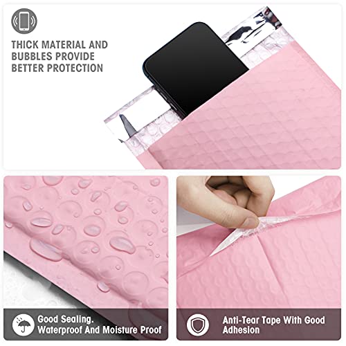 Image of Metronic Bubble Mailers 6x10 50Pack, Light Pink, Self-Seal Waterproof Padded Envelopes, Shipping Bags for Packaging, Mailing Supplies for Small Business, Usable Size 6x9