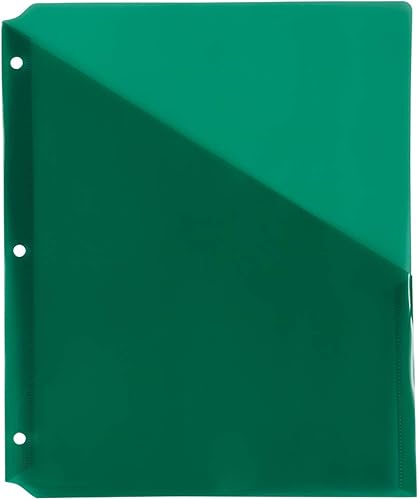 JAM PAPER Separadores de plástico para carpetas con bolsillo, 11 316 x 9 14, color verde, paquete de 6