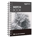Amazon Basics Sketch Pad, 5.5'x8.5', 67 lb. / 100 gsm, 100 Sheets, White