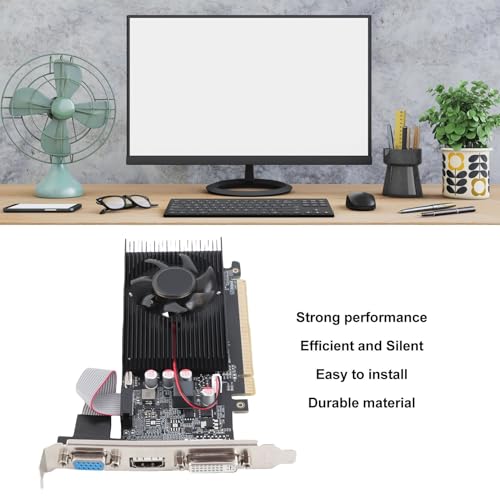Bewinner Scheda Grafica GT710, Scheda Video DDR3 a 64 Bit da 2 GB, GPU per Computer a Basso Profilo, PCI Express 2.0 X16, Scheda Video per Giochi Desktop con Uscita HDMI VGA DVI per